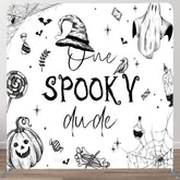 Aperturee - Aperturee One Spooky Dude Halloween Square Tension Backdrop